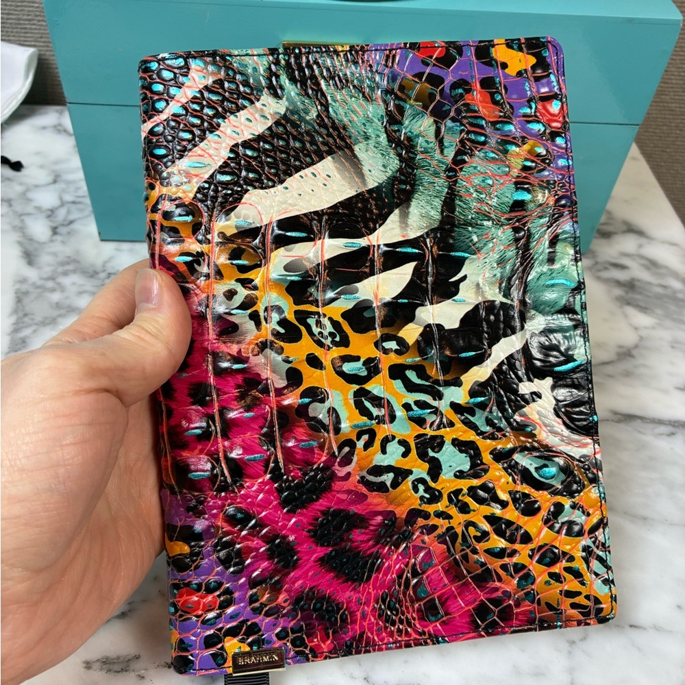 Brahmin Multicolor Stampede Croc Embossed Leather Notebook - Rare & NWT
